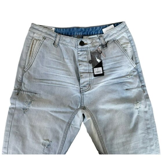 Man X One Teaspoon Mr. Brown Distressed Brando Jeans Sz 32L  32 Long  NWT - Picture 4 of 10